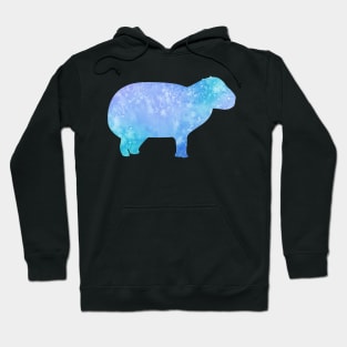 Dreamy pastel watercolor capybara silhouette Hoodie